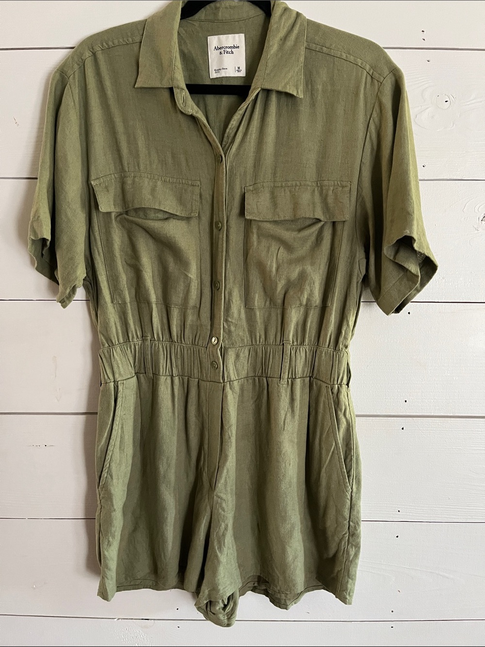 Abercrombie & Fitch Olive Utility Romper
